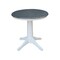 International Concepts Round 30 in Rd Top Ped Table, 2 San Remo Chairs, White/Heather Gray, 30 in W, 30 in L, 29.9 in H K05-30RT-27B-C10-2 - alternate 2